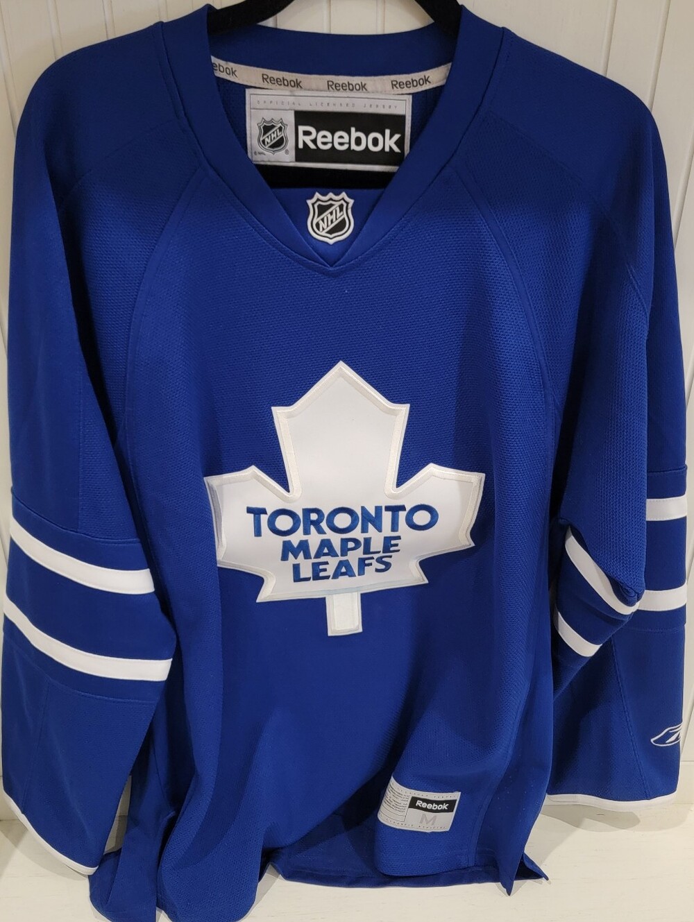 Reebok Blue Toronto Maple Leafs V-Neck Hockey Jersey